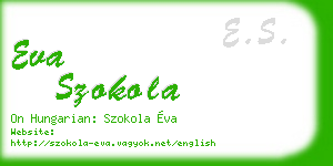 eva szokola business card